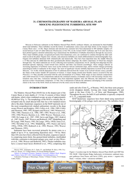 31. Chemostratigraphy of Madeira Abyssal Plain Miocene–Pleistocene Turbidites, Site 9501
