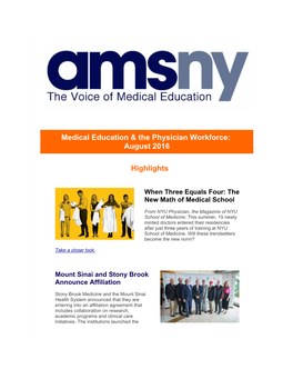 Medical Education & the Physician Workforce