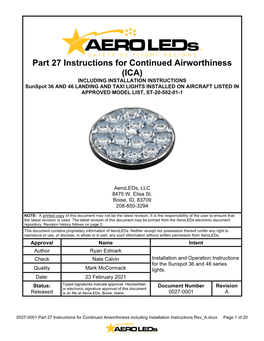 Part 27 Instructions for Continued Airworthiness
