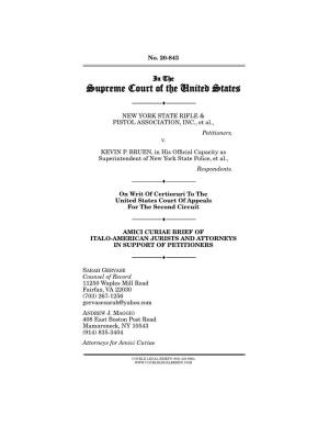 Amici Curiae Brief of Italo-American Jurists and Attorneys in Support of Petitioners