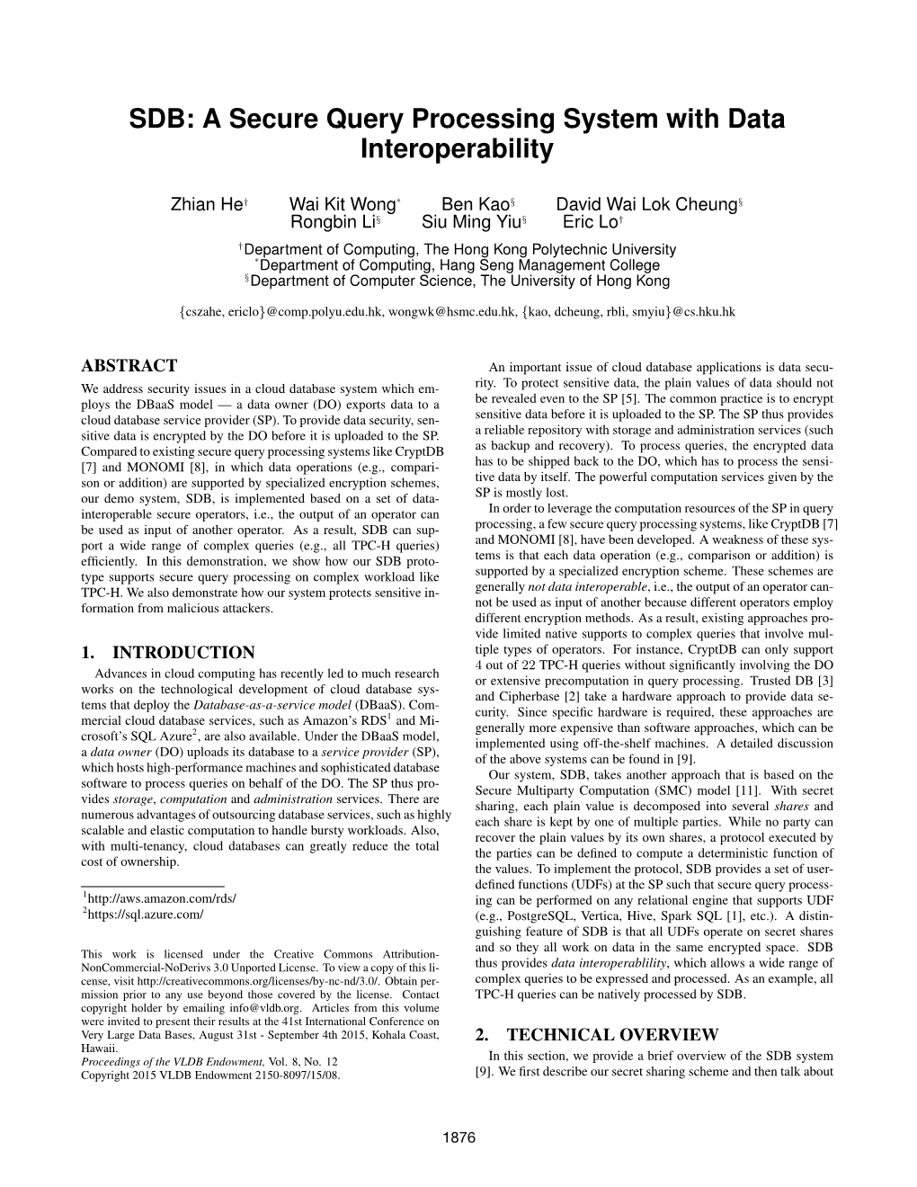 SDB: a Secure Query Processing System with Data Interoperability