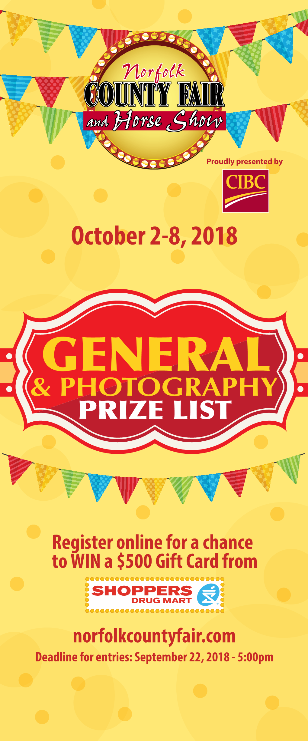 General & Photography Prize List