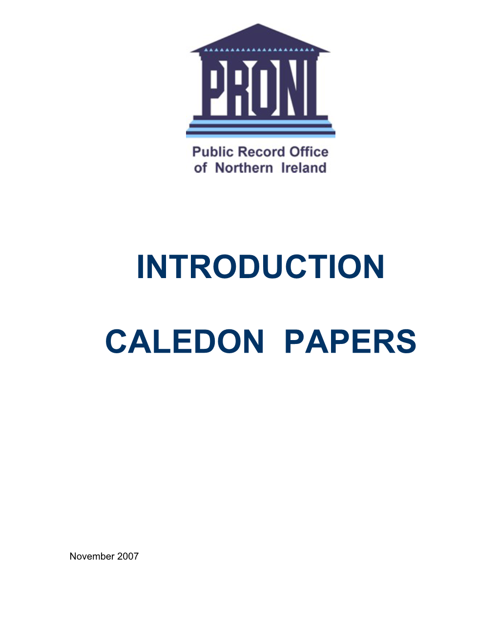 Introduction to the Caledon Papers