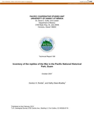 WAPA Reptile Survey 2001 Final Report