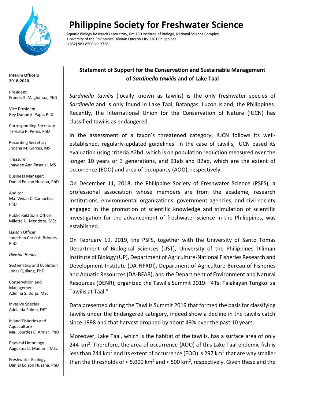 Tawilis Summit 2019: “4Ts: Talakayan Tungkol Sa Management Adelina S