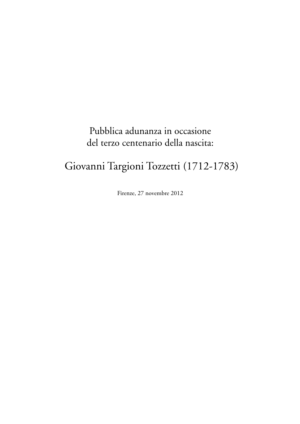Giovanni Targioni Tozzetti (1712-1783)