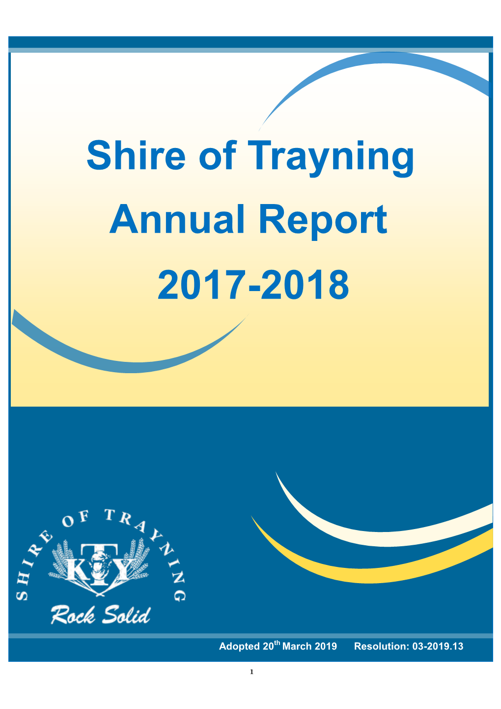 Shire of Trayning Annual Report 2017-2018