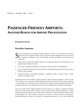 Passenger-Friendly Airports: Another Reason for Airport Privatization