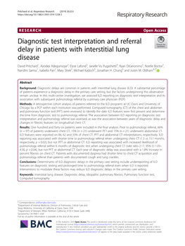 Diagnostic Test Interpretation and Referral