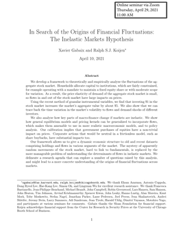 In Search of the Origins of Financial Fluctuations: the Inelastic Markets Hypothesis