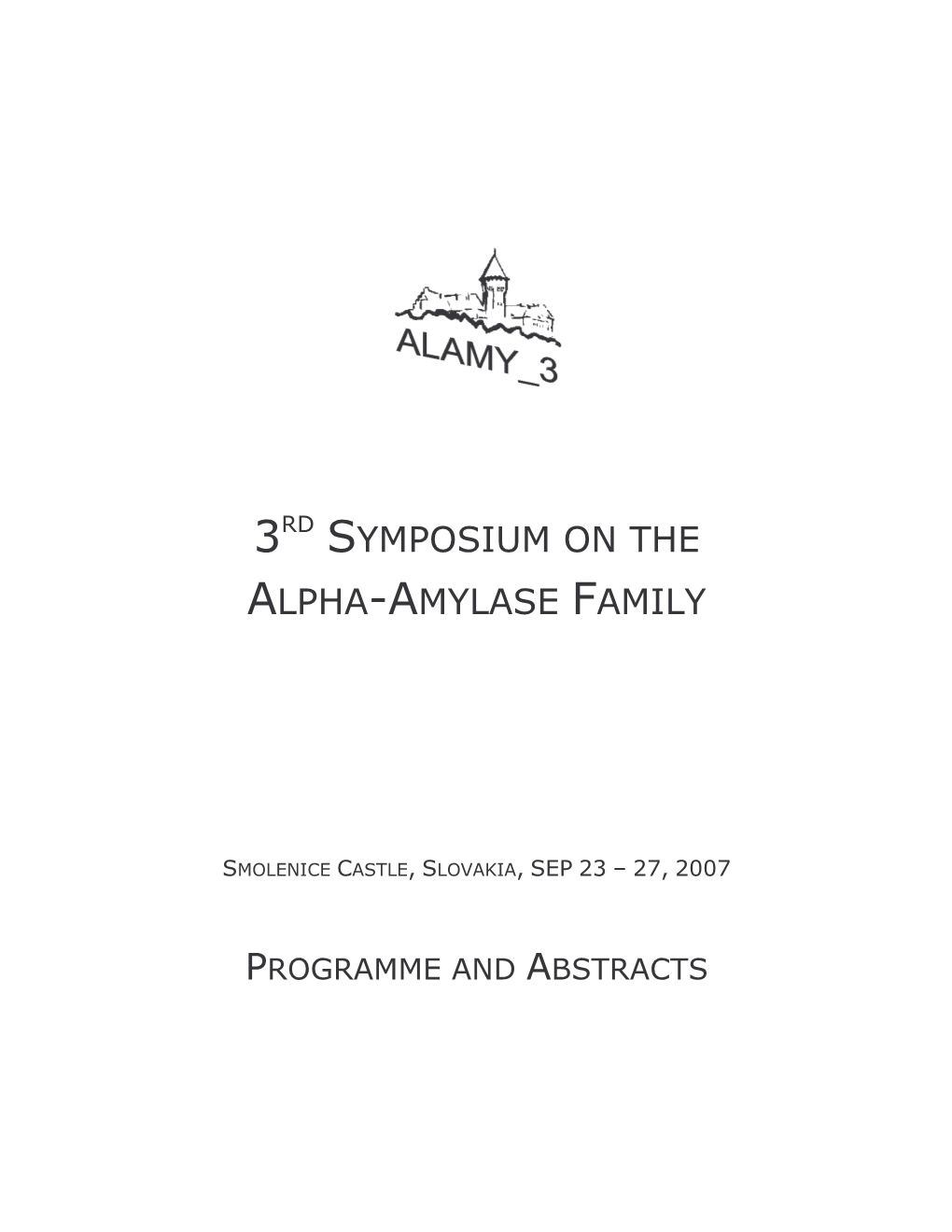3Rd Symposium on the Alpha-Amylase Family