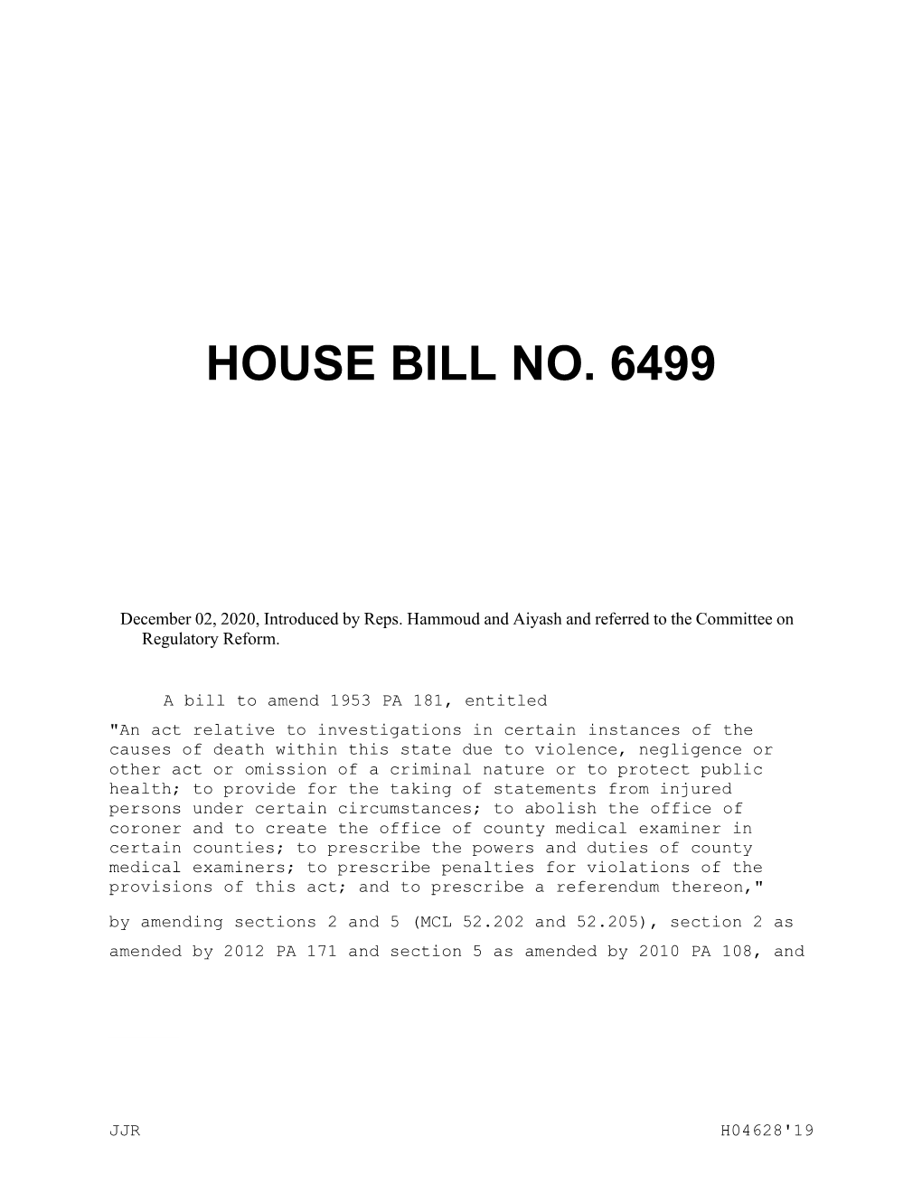House Bill No. 6499
