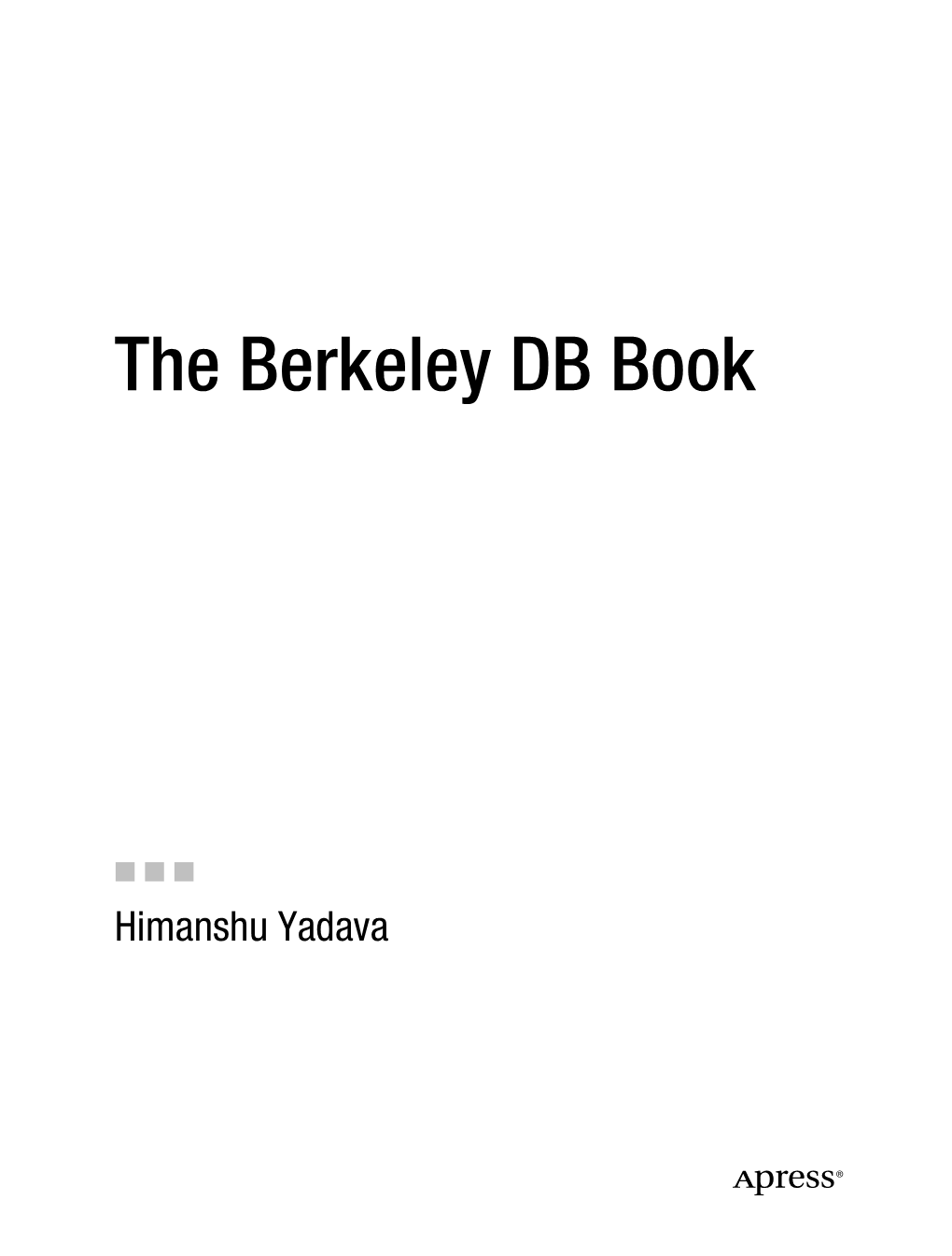The Berkeley DB Book