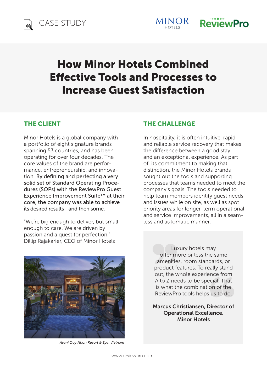 How Minor Hotels Combined Effective Tools and Processes to Increase Guest Satisfaction