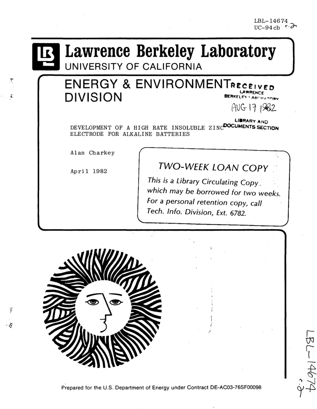 Nti Lawrence Berkeley Laboratory 11;1 UNIVERSITY of CALIFORNIA ENERGY & ENVIRONMENT~!Etlvro LAWRENCE ~ '