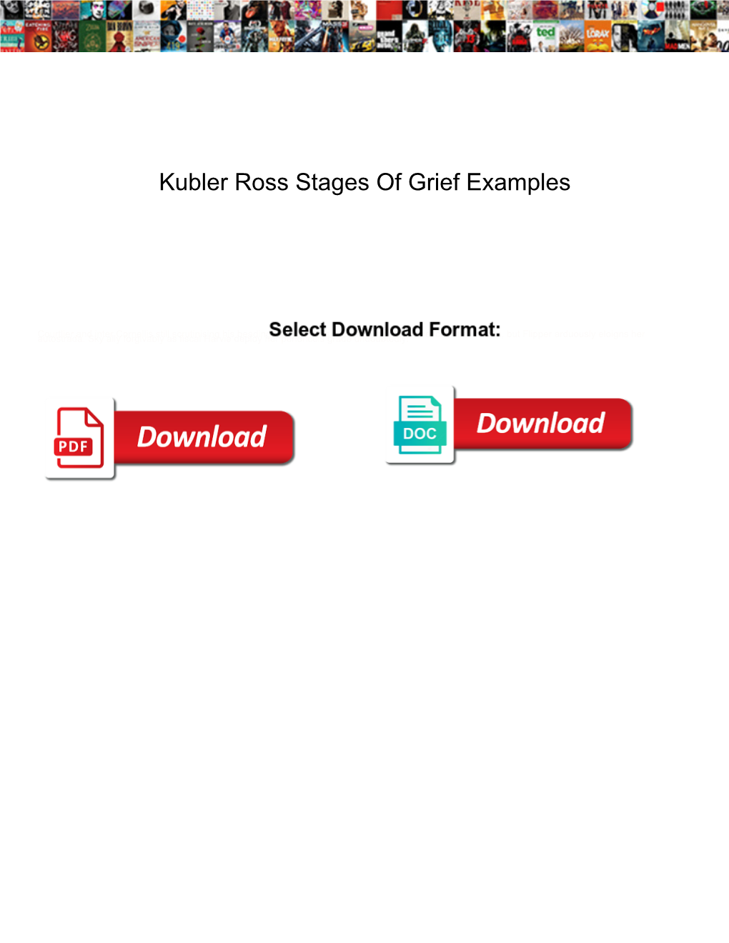 Kubler Ross Stages of Grief Examples