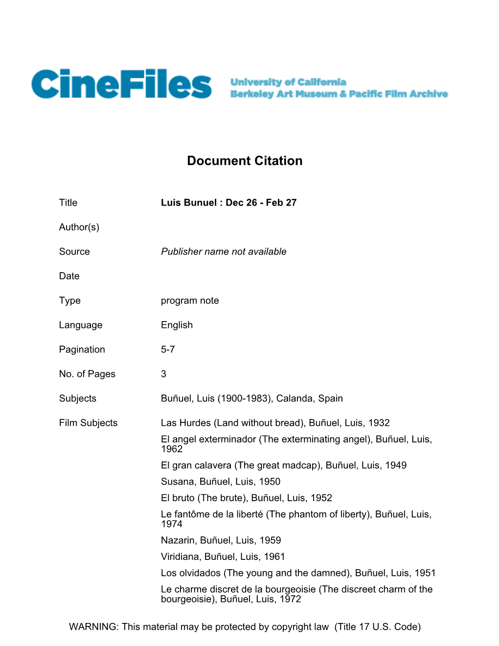 Cinefiles Document #43006