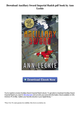 Download Ancillary Sword Imperial Radch Pdf Book by Ann Leckie