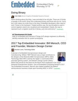 Doing Binary 2017 Top Embedded Innovator: Bill Mensch, CEO And