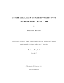 Smooth Surfaces in Smooth Fourfolds with Vanishing ﬁrst Chern Class
