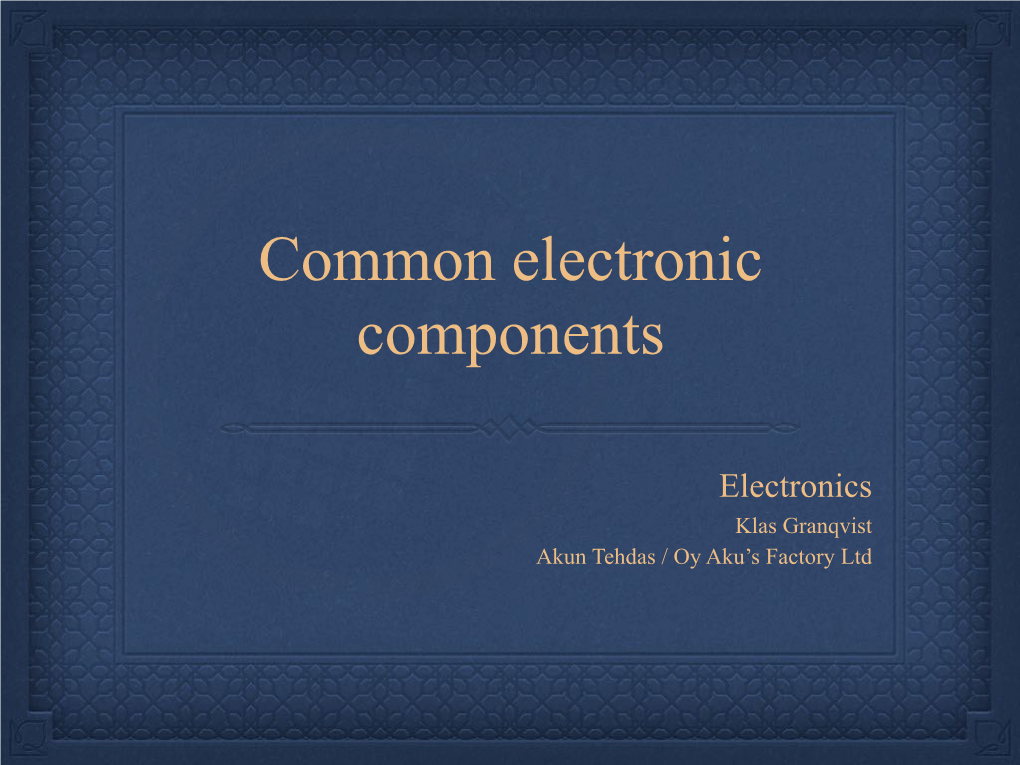 Common Electronic Components