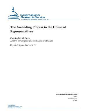 The Amending Process in the House of Representatives