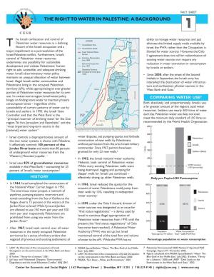 Palestine Water Fact Sheet #1