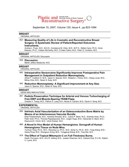 Plastic & Reconstructive Surgery (PRS)