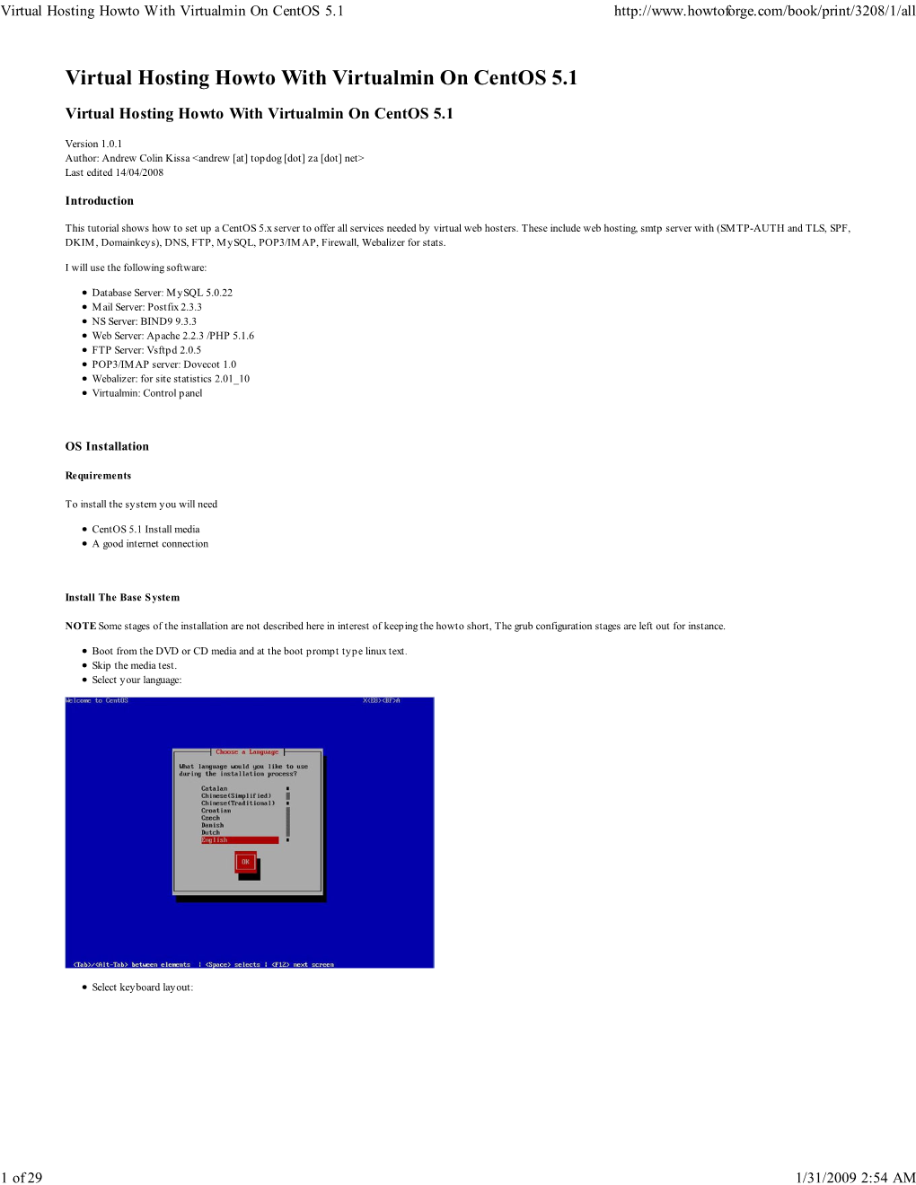 Virtual Hosting Howto with Virtualmin on Centos 5.1