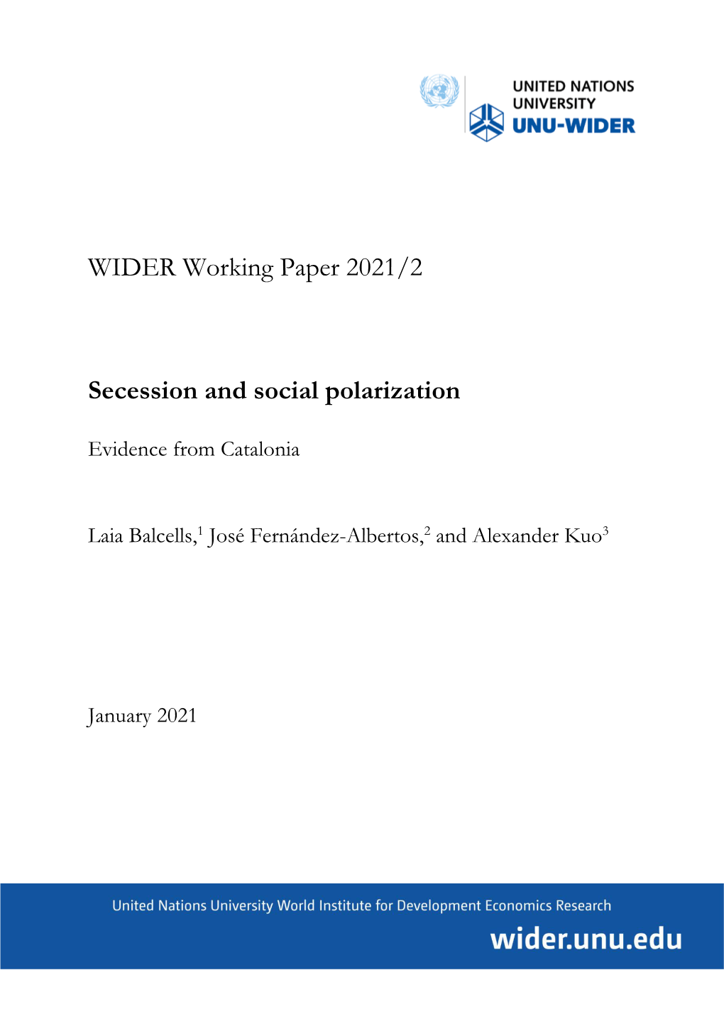 Secession and Social Polarization: Evidence from Catalonia