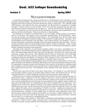 Lecture 3: Nucleosynthesis