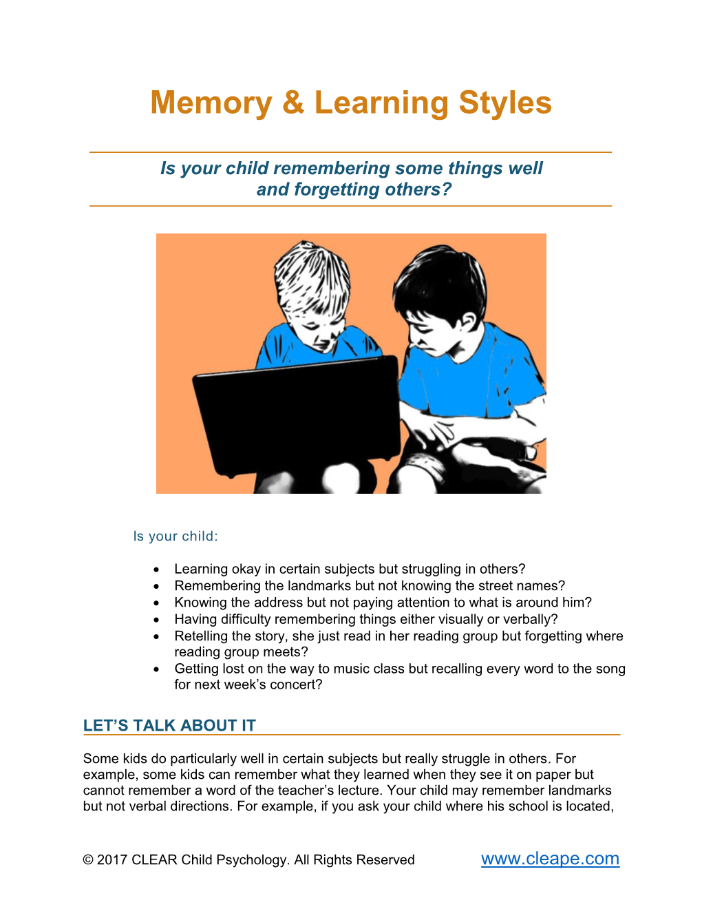 Memory & Learning Styles