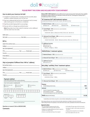 Please Print This Form and Include with Your Shipment
