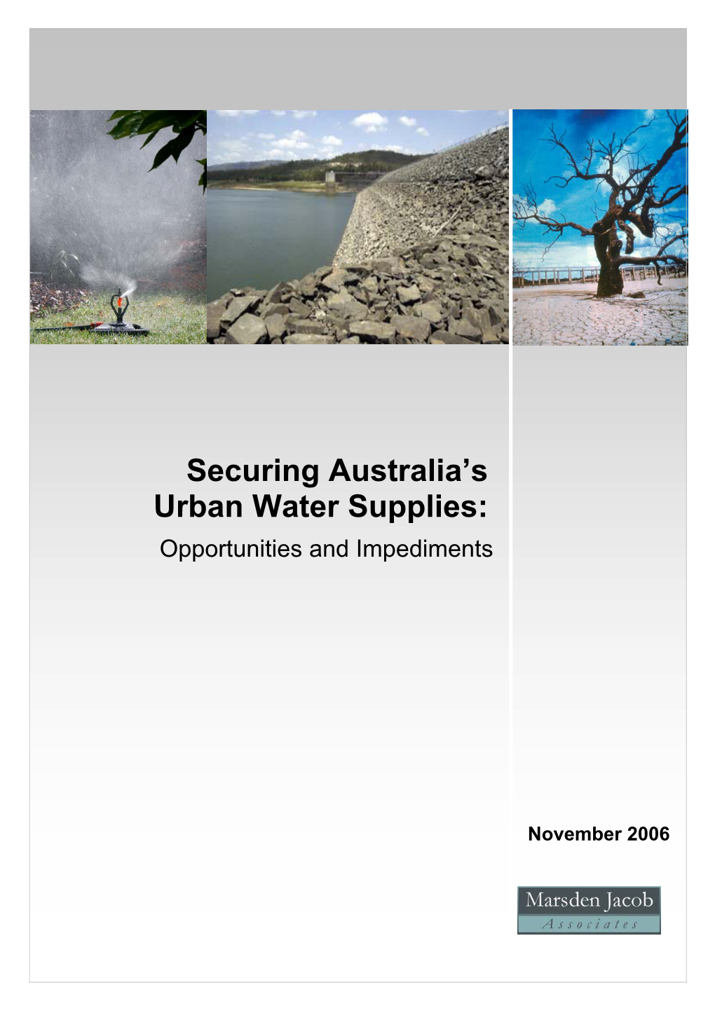 Securing Australia's Urban Water Supplies