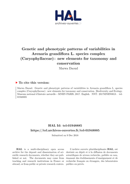 Genetic and Phenotypic Patterns of Variabilities in Arenaria Grandiflora L