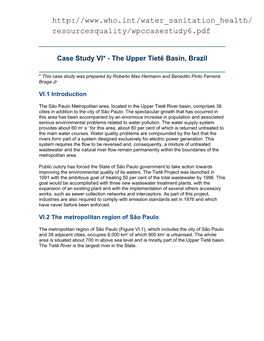 Case Study VI* - the Upper Tietê Basin, Brazil