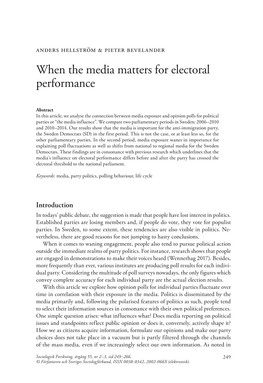 When the Media Matters for Electoral Performance