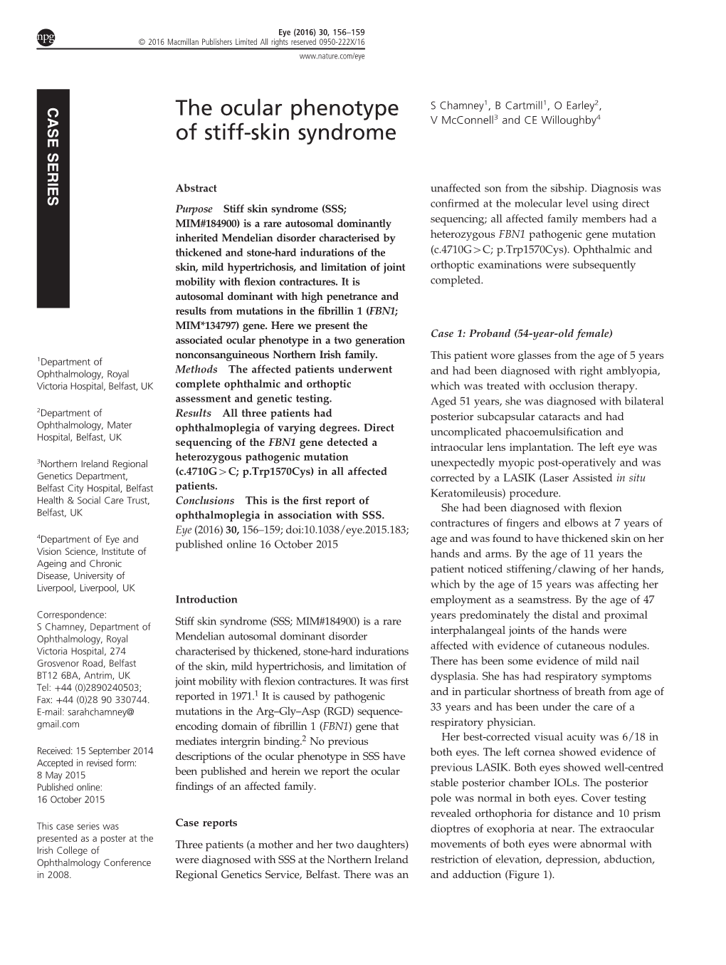 The Ocular Phenotype of Stiff-Skin Syndrome