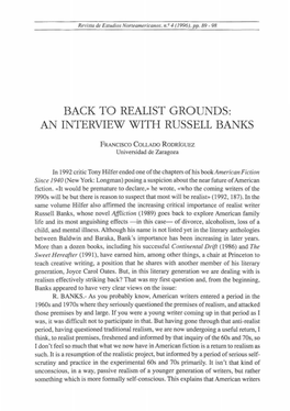 Realist Grounds: an Interview with Russell Banks