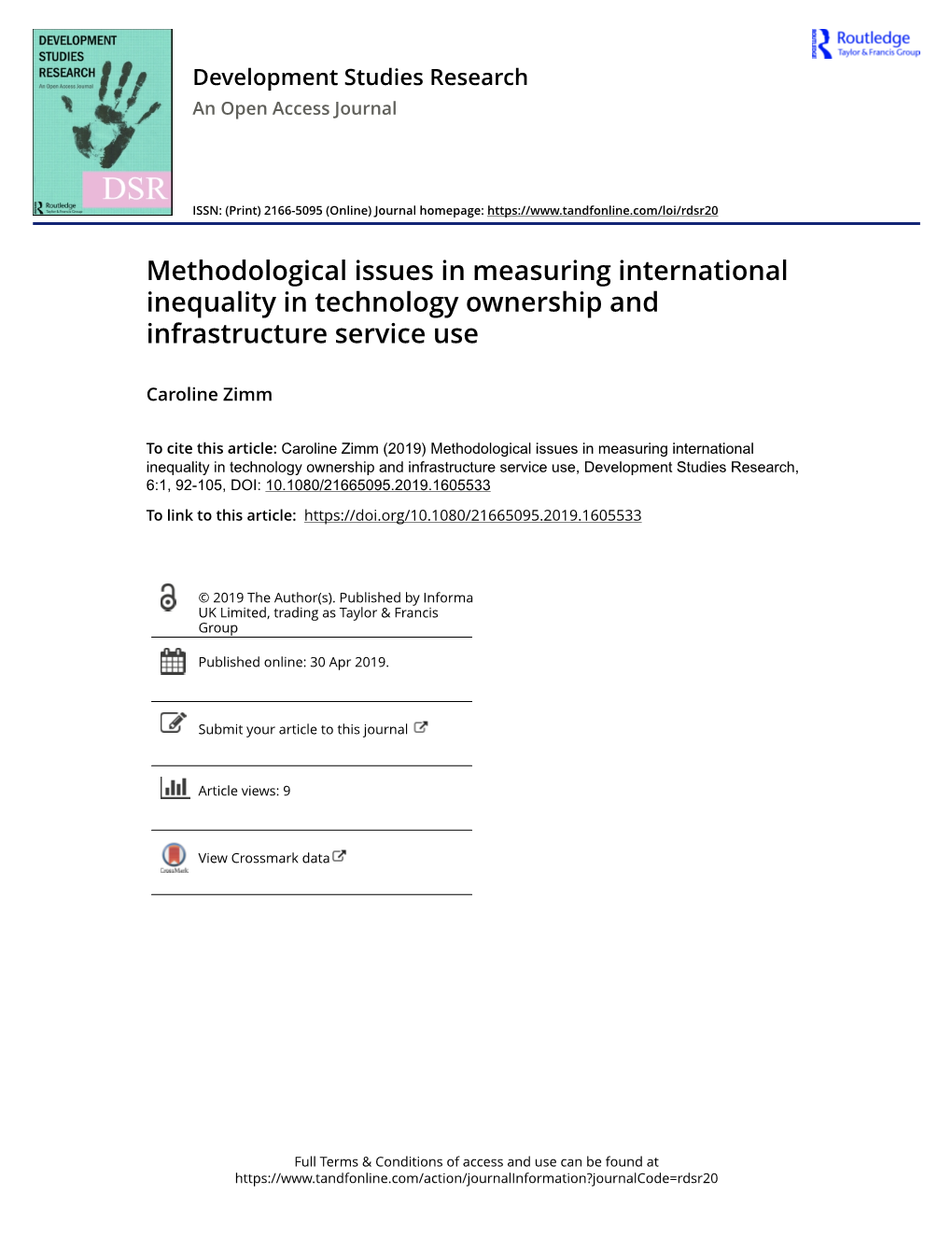 Methodological Issues in Measuring International Inequality in Technology Ownership and Infrastructure Service Use