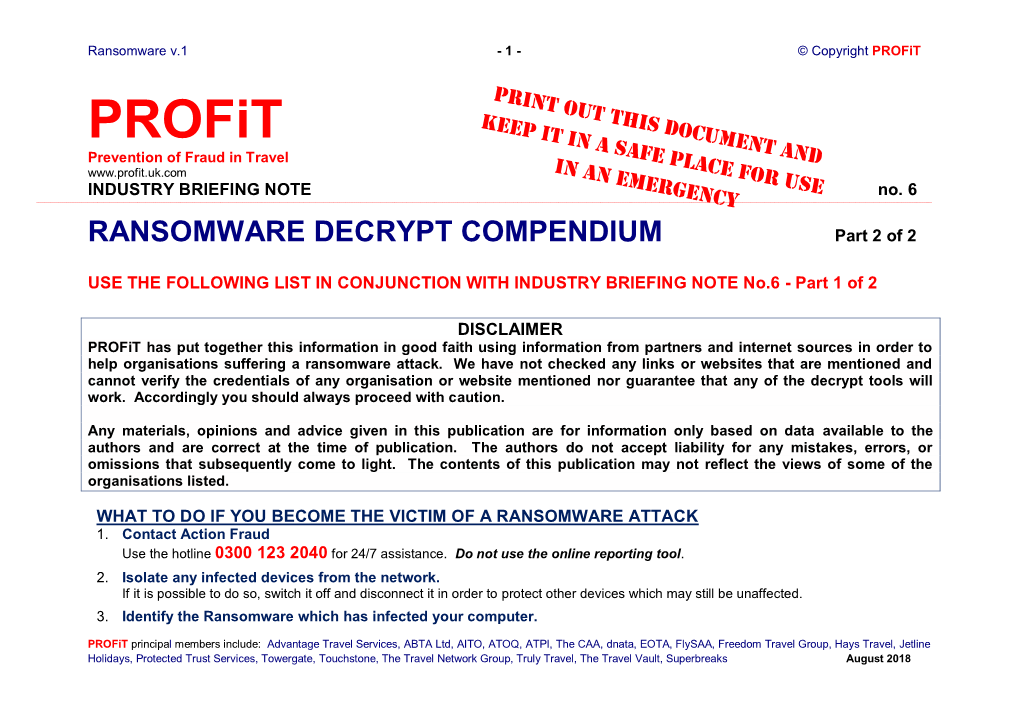 RANSOMWARE DECRYPT COMPENDIUM Part 2 of 2