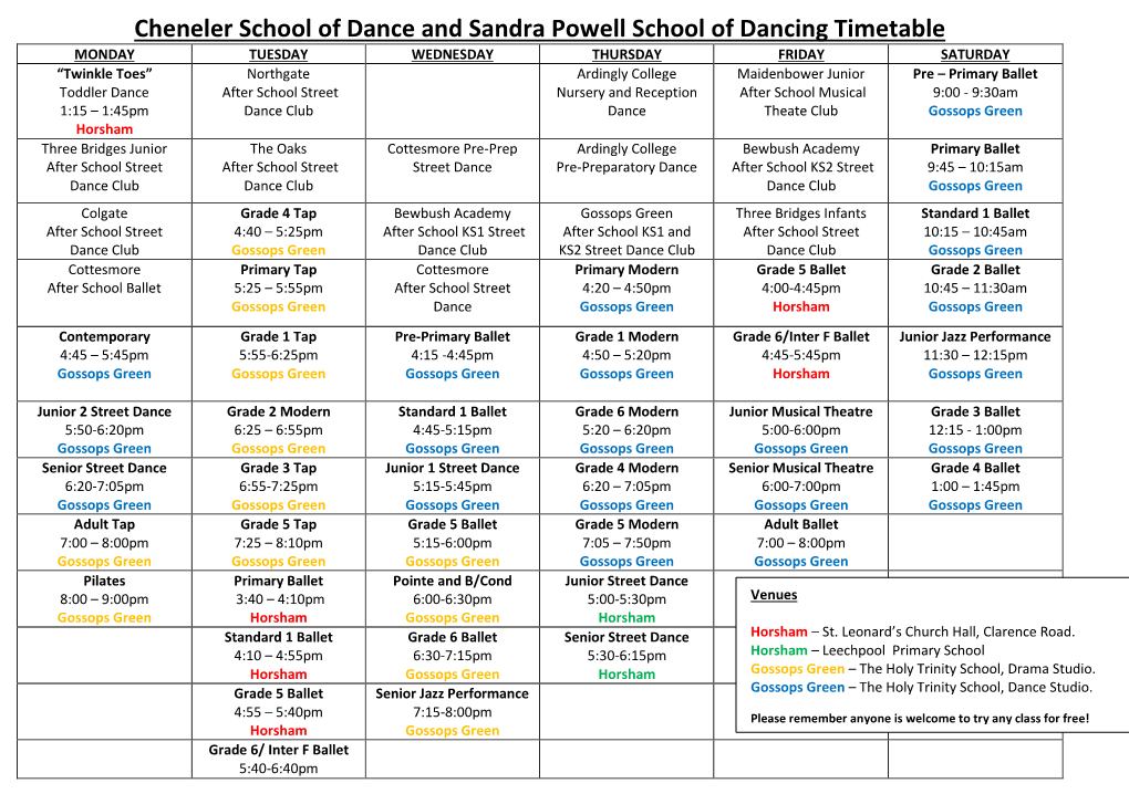 Cheneler School of Dance and Sandra Powell School of Dancing