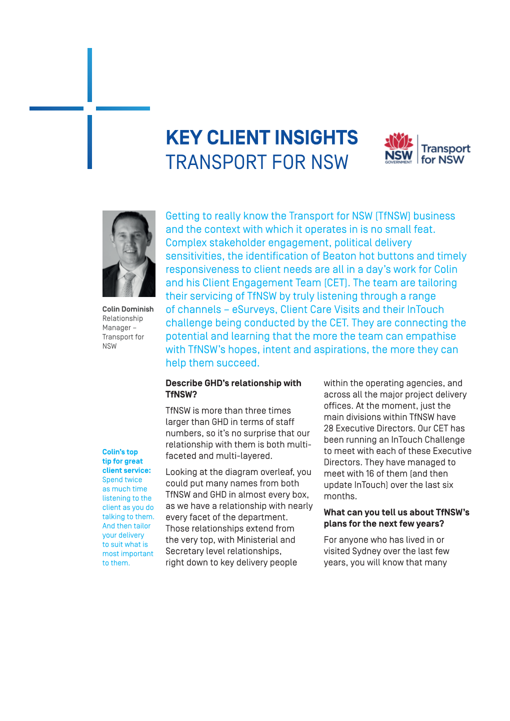 Key Client Insights Transport for Nsw