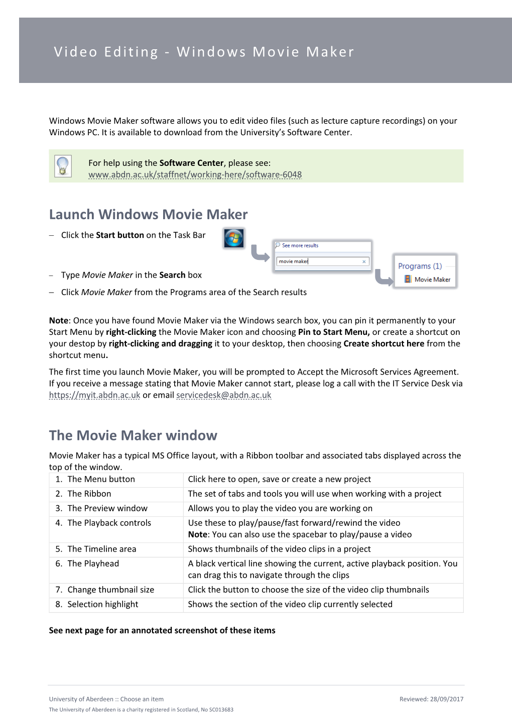 Video Editing - Windows Movie Maker