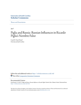 Russian Influences in Ricardo Piglia's Nombre Falso