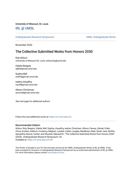 The Collective Submitted Works from Honors 2030