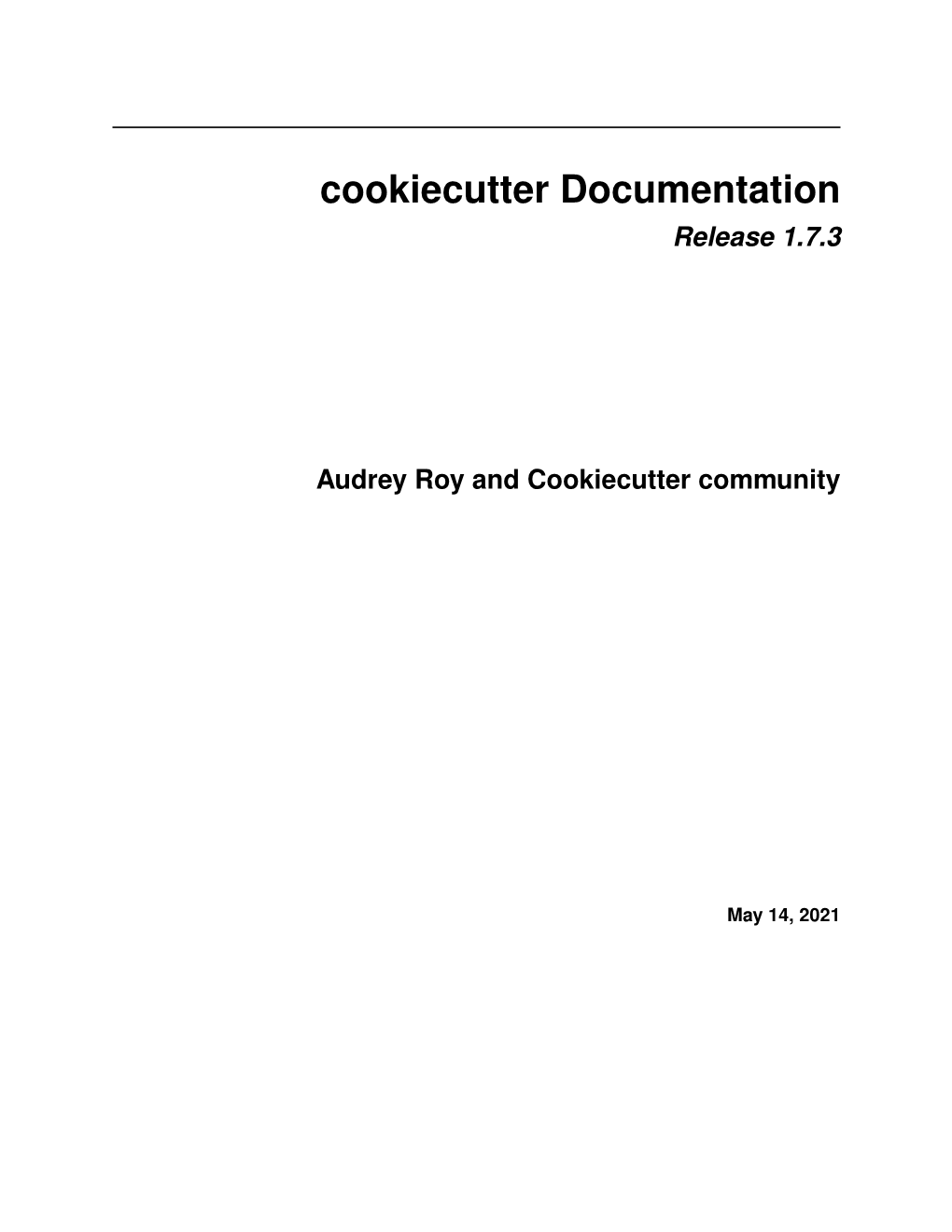 Cookiecutter Documentation Release 1.7.3