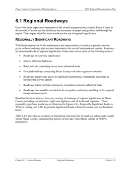 6.1 Regional Roadways