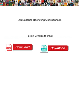 Lsu Baseball Recruiting Questionnaire