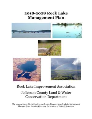 2018-2028 Rock Lake Management Plan